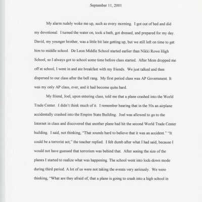Essay: September 11, 2001