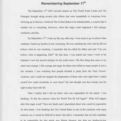 Essay: Remembering September 11th