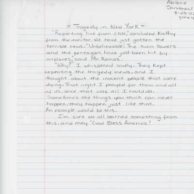 Essay-Tragedy in New York