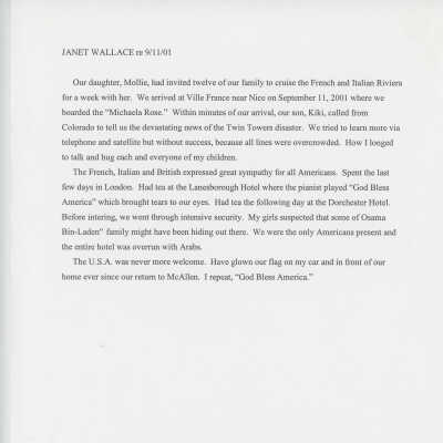 Essay: re 9/11/01
