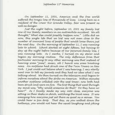 Essay: September 11th Memories