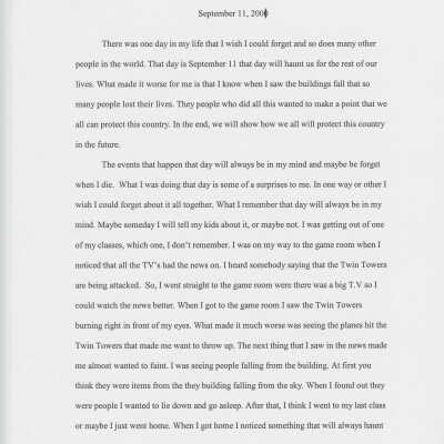 Essay: September 11, 2001