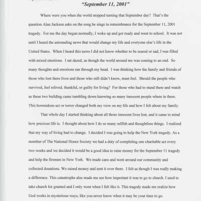 Essay: September 11, 2001