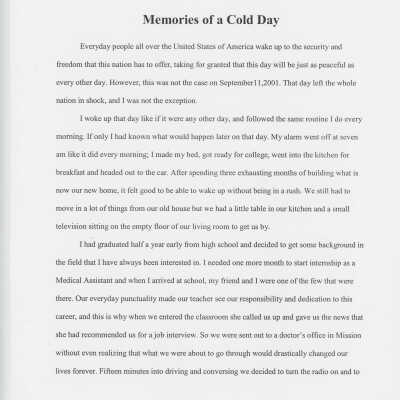 Essay: Memories of a Cold Day