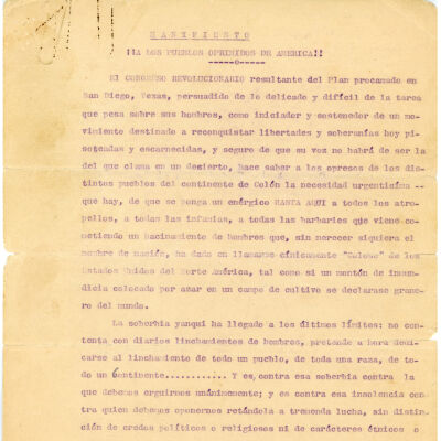 Plan de San Diego manifesto