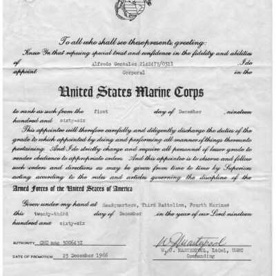 Certificate of Promotion