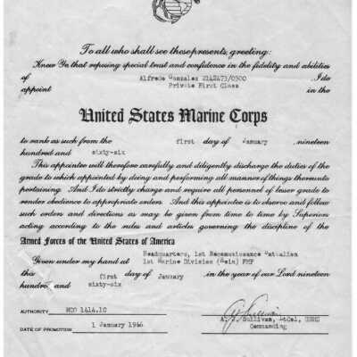 Certificate of Promotion