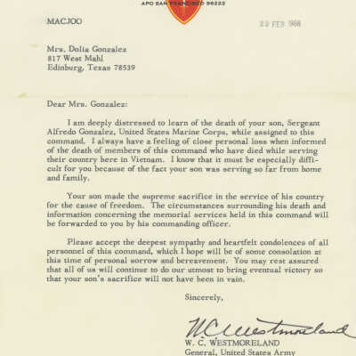 Letter of condolence