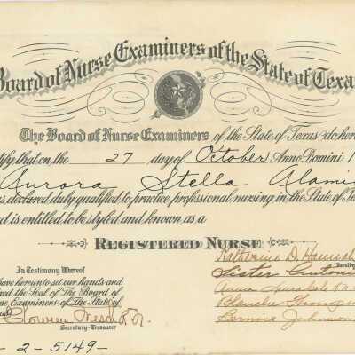 Nursing certificate