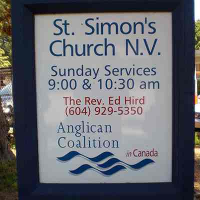 Lions Gate Christian Academy, sign for St Simon's Church N.V. - 2