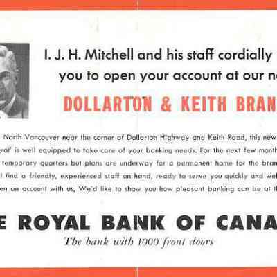 4462 - Various ads and photos from Royal Bank of Canada Dollarton 1931-1995