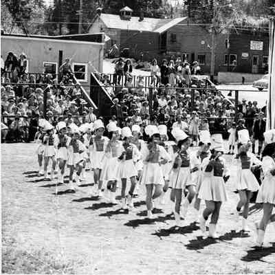 3687 - May Day Parade, Majorettes, Maypole, stores.tif