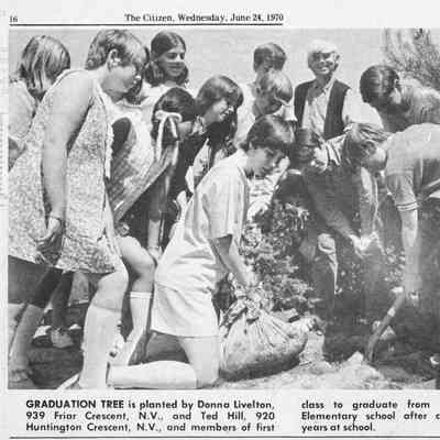 3246 - 08 - Sherwood Park, news story re tree planted, 1970.tif