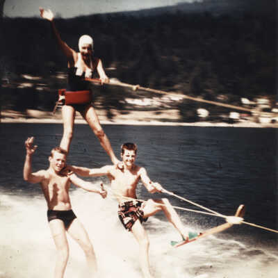 Water skiers in colour