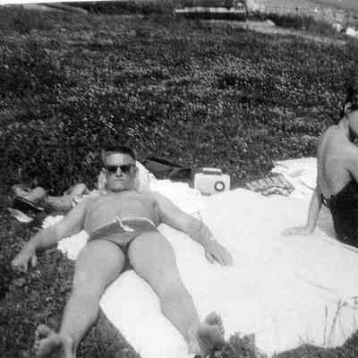 3740 - Sunbathing in Park 1958c see notes.tif
