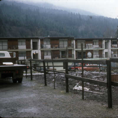 Back of apartments 1970s