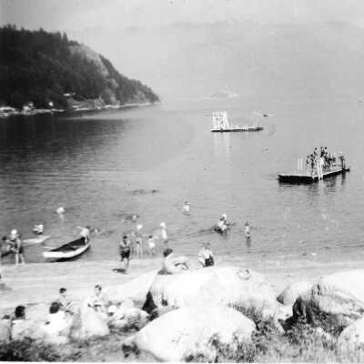 Deep Cove beach, summer 1953