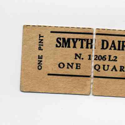 Smyth Dairy milk stub - from early Maplewood farm