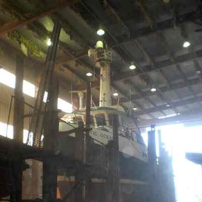 3159 - Inside Dollarton Shipyards; S.S. Arctic Ocean in drydock CIMG0054.tif