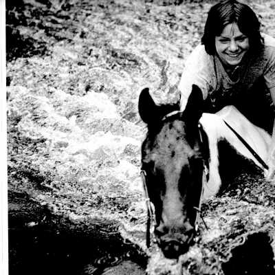 Clif Lattin horse in water c1974