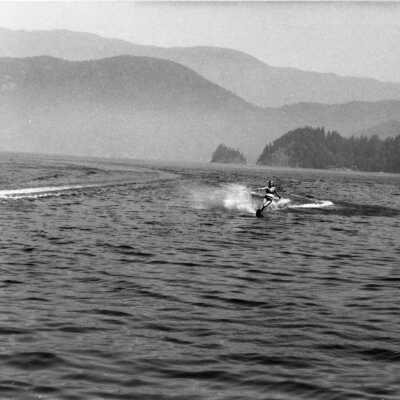 Girl waterskiing