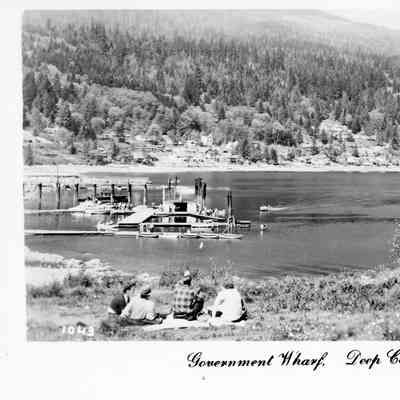 2902 - OBJECT Deep Cove, Gov't Wharf, postcard, 1955c, 2 sides a&b.tif