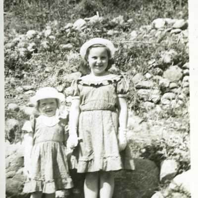 Anne and Susan Jenkins Easter Sunday circa 1952 015