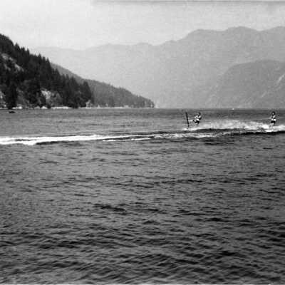 Waterskiing past Indian Arm entrance