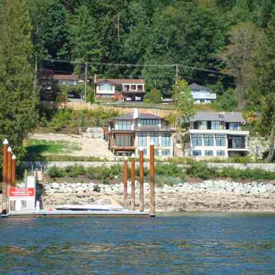 New homes west of McKenzie Barge - view from water