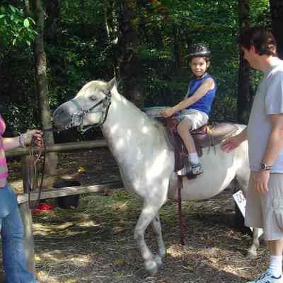 Michael Boughen on horse, Nick Boughen at Maplewood Farm