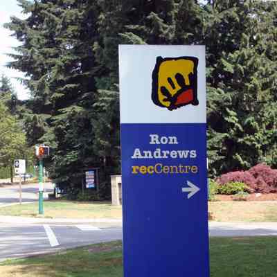 Ron Andrews Recreation Centre sign
