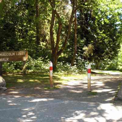 Cates Park/Whey-ah-Wichen (West); Malcolm Lowry walk terminus and sign - 2