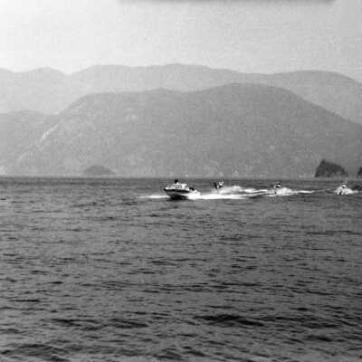 Waterskiing in front of Jug Island