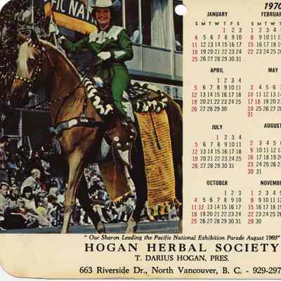 2827 - Hogan Herbal calendar 1970 7x5.tif