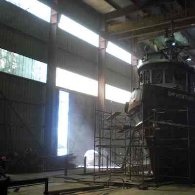 3161 - Inside Dollarton Shipyards; S.S. GM Venture (front), and S.S. Arctic Ocean (behind), in drydock CIMG0056.tif
