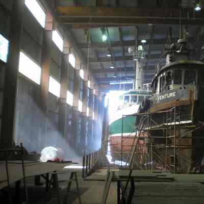 3162 - Inside Dollarton Shipyards; S.S. GM Venture (front), and S.S. Arctic Ocean (behind), in drydock CIMG0057.tif