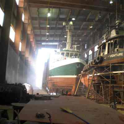 3163 - Inside Dollarton Shipyards; S.S. GM Venture (front), and S.S. Arctic Ocean (behind), in drydock CIMG0058.tif