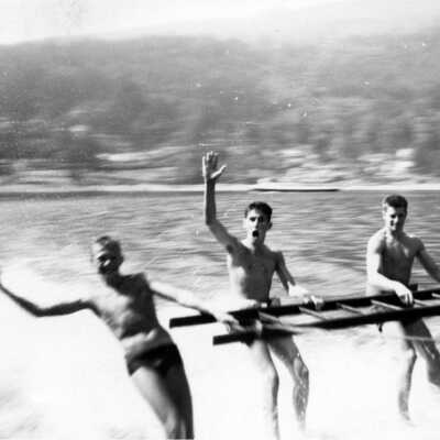 Water skiing with ladder, 1960