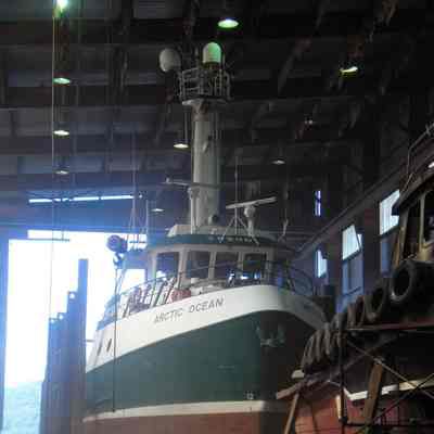 3166 - Inside Dollarton Shipyards; S.S. Arctic Ocean in drydock CIMG0061.tif
