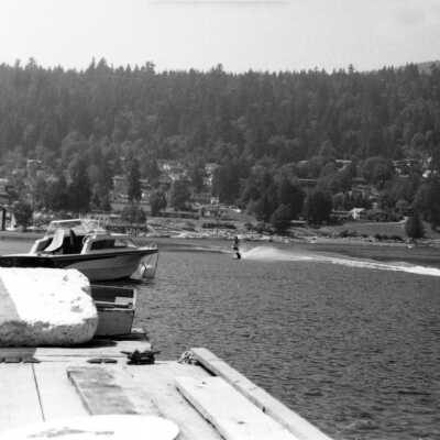Water skiing in front of Panorama Park