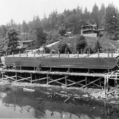 Dollar Mill New car barge Dollar VI under construction June 1919