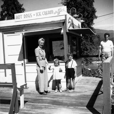 Mrs Graves by Ice Cream kiosk