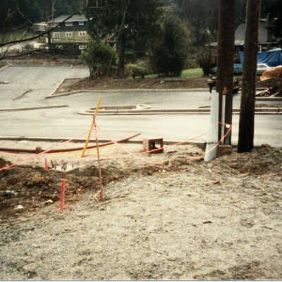 Parking lot foot of Rockcliff development Nov 86