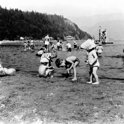 Children on Beach at Deep Cove