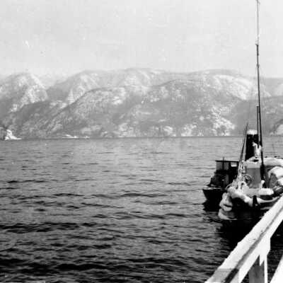 Fishing Boat Snow Covered, Deep Cove Wharf