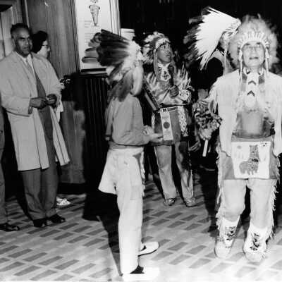 George, Chief Dan and Sons dancing