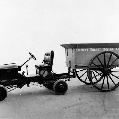 Dollar Mill lumber tractor & wood wagon Feb 1918