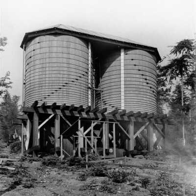 Two water tanks for fire protection