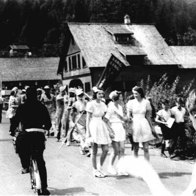 Parade with Moore House behind