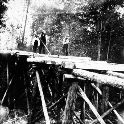 Road crew workers on Woodlands Road